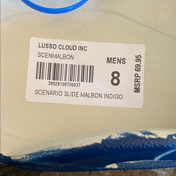 Lusso cloud * Malbon white and blue rubber sandals men’s size 8,9